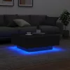 Fekete dohányzóasztal LED-lámpákkal 80 x 80 x 31 cm