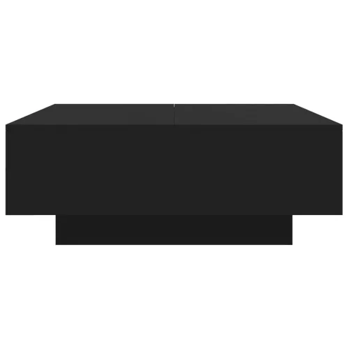 Fekete dohányzóasztal LED-lámpákkal 80 x 80 x 31 cm