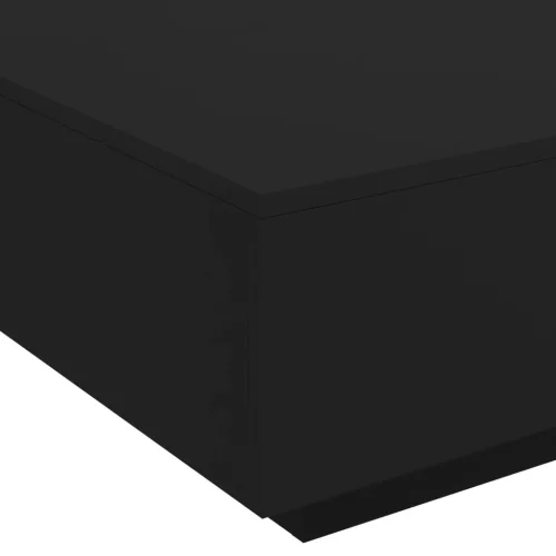 Fekete dohányzóasztal LED-lámpákkal 80 x 80 x 31 cm