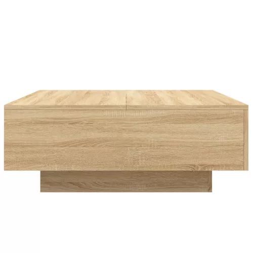 Sonoma tölgy színű dohányzóasztal LED-lámpákkal 80 x 80 x 31 cm