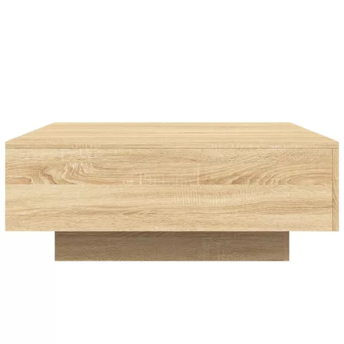 Sonoma tölgy színű dohányzóasztal LED-lámpákkal 80 x 80 x 31 cm