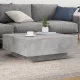 Betonszürke dohányzóasztal LED-lámpákkal 80 x 8 0x 31 cm