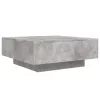 Betonszürke dohányzóasztal LED-lámpákkal 80 x 8 0x 31 cm