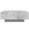 Betonszürke dohányzóasztal LED-lámpákkal 80 x 8 0x 31 cm