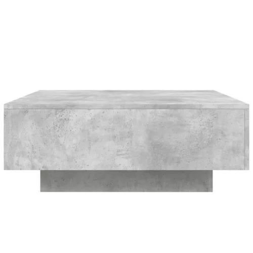 Betonszürke dohányzóasztal LED-lámpákkal 80 x 8 0x 31 cm