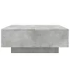 Betonszürke dohányzóasztal LED-lámpákkal 80 x 8 0x 31 cm