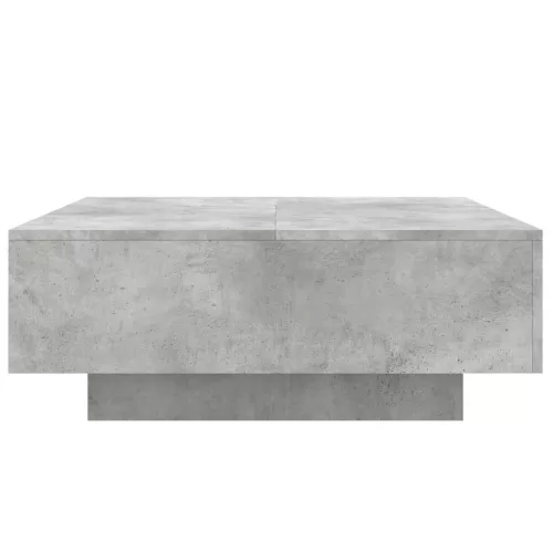 Betonszürke dohányzóasztal LED-lámpákkal 80 x 8 0x 31 cm