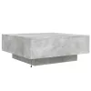 Betonszürke dohányzóasztal LED-lámpákkal 80 x 8 0x 31 cm