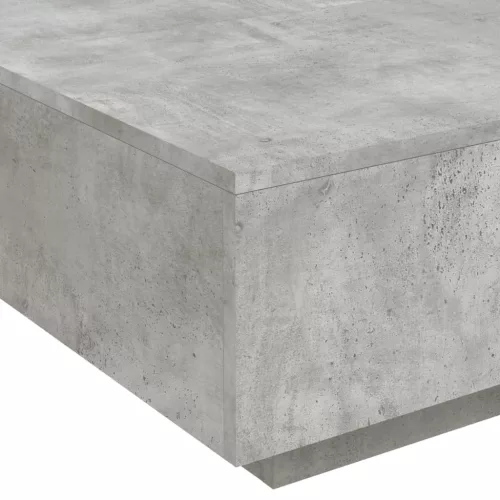 Betonszürke dohányzóasztal LED-lámpákkal 80 x 8 0x 31 cm