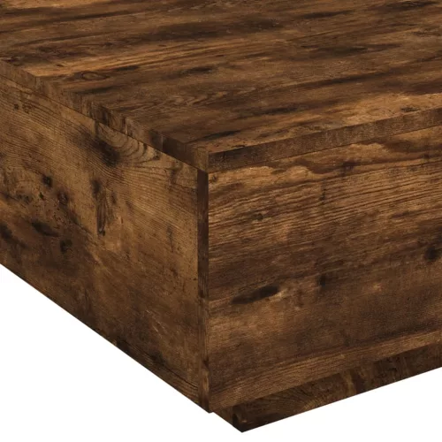 Füstös tölgy színű dohányzóasztal LED-lámpákkal 80 x 8 0x 31 cm