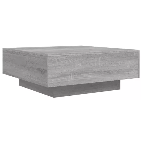 Szürke sonoma színű dohányzóasztal LED-lámpákkal 80x80x31 cm