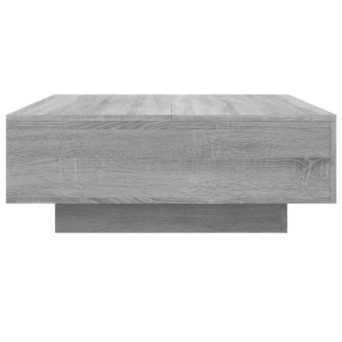 Szürke sonoma színű dohányzóasztal LED-lámpákkal 80x80x31 cm