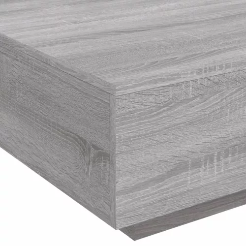 Szürke sonoma színű dohányzóasztal LED-lámpákkal 80x80x31 cm