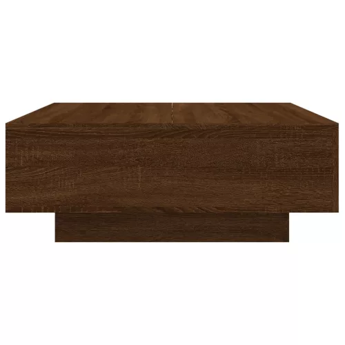 Barna tölgyszínű dohányzóasztal LED-lámpákkal 80 x 8 0x 31 cm