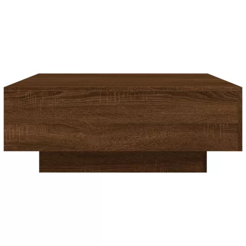 Barna tölgyszínű dohányzóasztal LED-lámpákkal 80 x 8 0x 31 cm