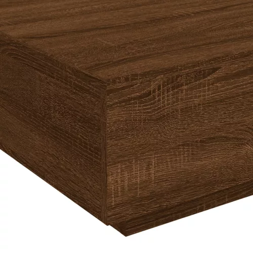 Barna tölgyszínű dohányzóasztal LED-lámpákkal 80 x 8 0x 31 cm