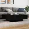 Fekete szerelt fa dohányzóasztal 100 x 100 x 31 cm