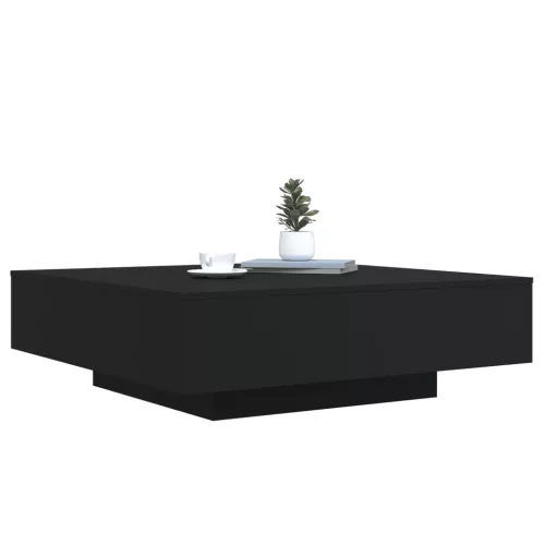 Fekete szerelt fa dohányzóasztal 100 x 100 x 31 cm