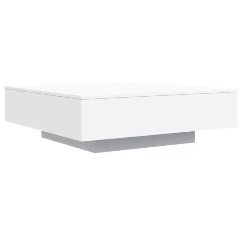 Fehér dohányzóasztal LED-lámpákkal 100 x 100 x 31 cm