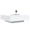 Fehér dohányzóasztal LED-lámpákkal 100 x 100 x 31 cm