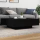 Fekete dohányzóasztal LED-lámpákkal 100 x 100 x 31 cm