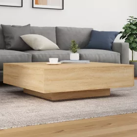   Sonoma tölgy színű dohányzóasztal LED-lámpákkal 100x100x31 cm
