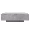Betonszürke dohányzóasztal LED-lámpákkal 100 x 100 x 31 cm