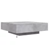 Betonszürke dohányzóasztal LED-lámpákkal 100 x 100 x 31 cm