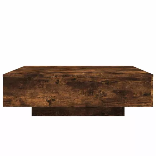 Füstös tölgy színű dohányzóasztal LED-lámpákkal 100x100x31 cm