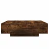 Füstös tölgy színű dohányzóasztal LED-lámpákkal 100x100x31 cm