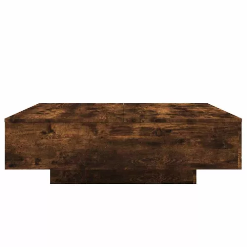 Füstös tölgy színű dohányzóasztal LED-lámpákkal 100x100x31 cm