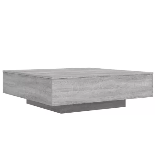 Szürke sonoma színű dohányzóasztal LED-lámpákkal 100x100x31 cm