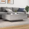 Szürke sonoma színű dohányzóasztal LED-lámpákkal 100x100x31 cm