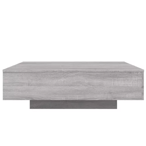 Szürke sonoma színű dohányzóasztal LED-lámpákkal 100x100x31 cm