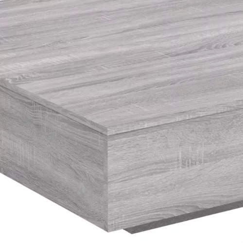 Szürke sonoma színű dohányzóasztal LED-lámpákkal 100x100x31 cm