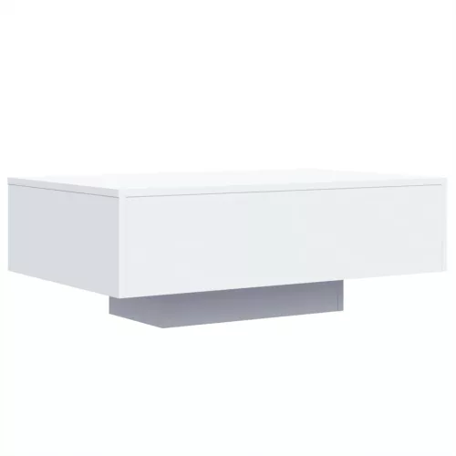 Fehér dohányzóasztal LED-lámpákkal 85 x 55 x 31 cm