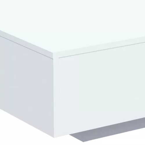 Fehér dohányzóasztal LED-lámpákkal 85 x 55 x 31 cm