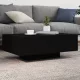 Fekete dohányzóasztal LED-lámpákkal 85 x 55 x 31 cm