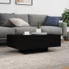 Fekete dohányzóasztal LED-lámpákkal 85 x 55 x 31 cm