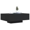 Fekete dohányzóasztal LED-lámpákkal 85 x 55 x 31 cm
