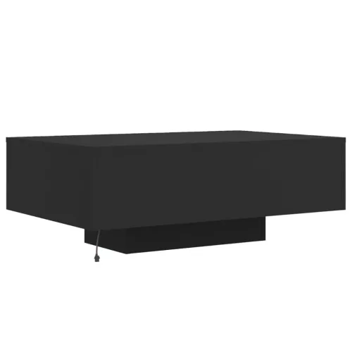 Fekete dohányzóasztal LED-lámpákkal 85 x 55 x 31 cm