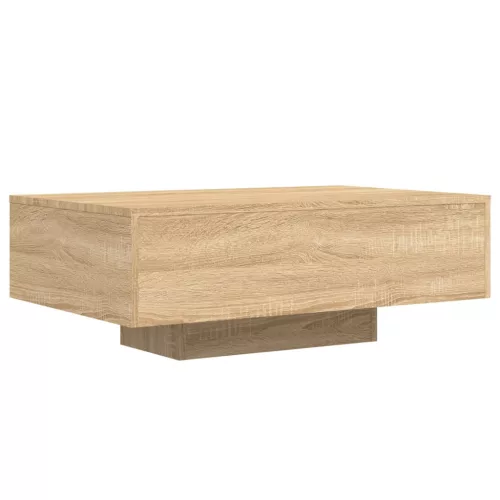 Sonoma tölgy színű dohányzóasztal LED-lámpákkal 85 x 55 x 31 cm