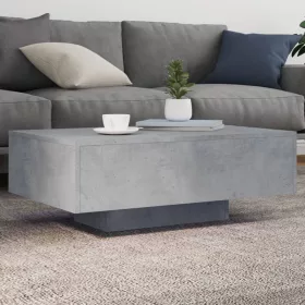   Betonszürke dohányzóasztal LED-lámpákkal 85 x 55 x 31 cm