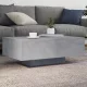 Betonszürke dohányzóasztal LED-lámpákkal 85 x 55 x 31 cm