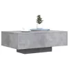 Betonszürke dohányzóasztal LED-lámpákkal 85 x 55 x 31 cm