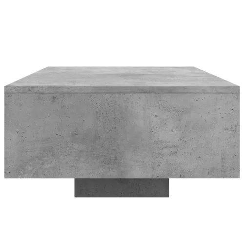 Betonszürke dohányzóasztal LED-lámpákkal 85 x 55 x 31 cm