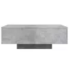 Betonszürke dohányzóasztal LED-lámpákkal 85 x 55 x 31 cm