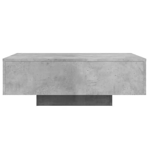Betonszürke dohányzóasztal LED-lámpákkal 85 x 55 x 31 cm