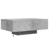 Betonszürke dohányzóasztal LED-lámpákkal 85 x 55 x 31 cm