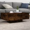 Füstös tölgy színű dohányzóasztal LED-lámpákkal 85 x 55 x 31 cm